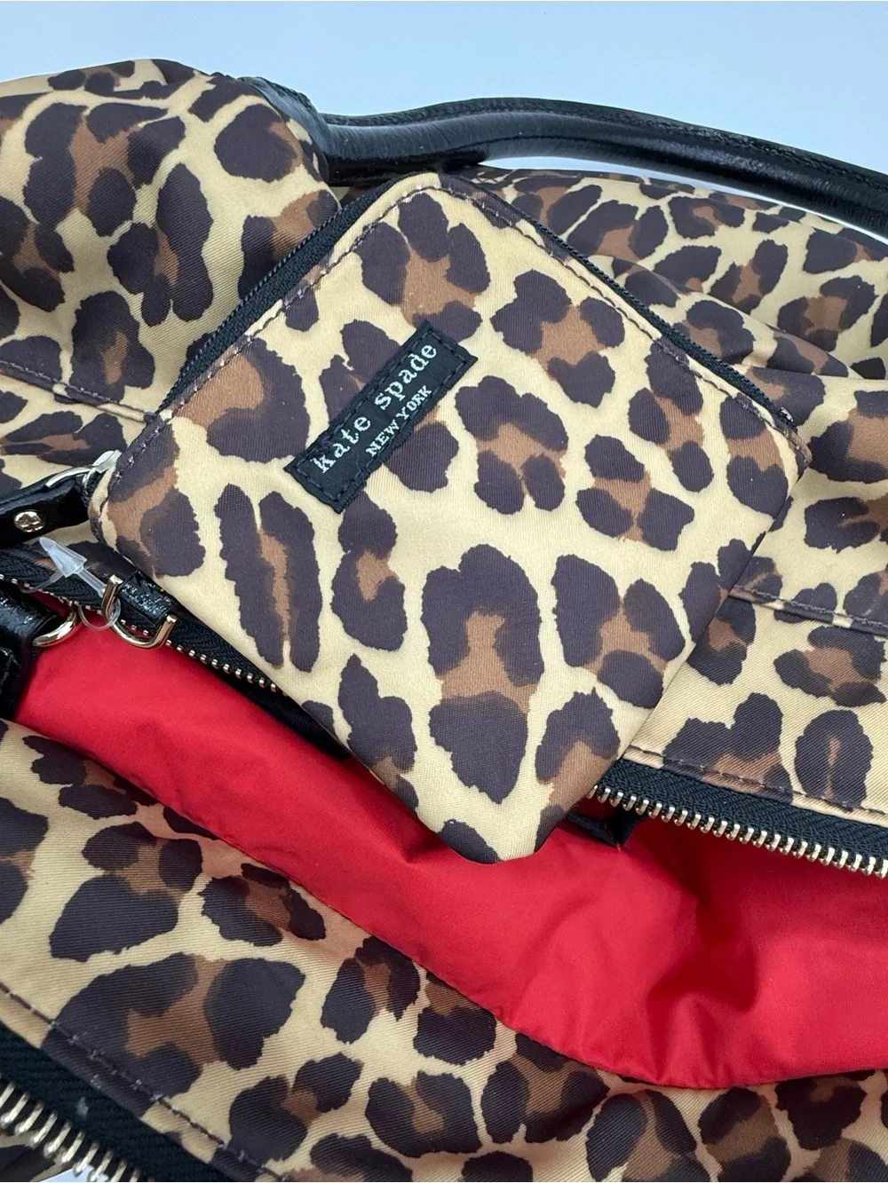 Kate Spade Leopard Stevie Nylon Diaper Bag